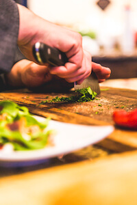 Chopping food ingredients