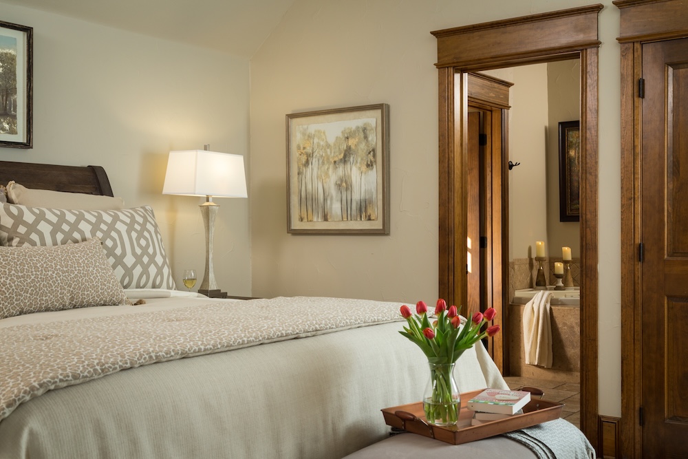 Guest room at our boutique hotel, one of the best places for romantic getaways in Texas